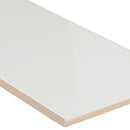 White glossy 4x16 glazed ceramic wall tile msi collection NWHIGLO4X16 product shot one tile profile view