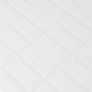 White Glossy Beveled 3"x6" Glazed Ceramic Wall Tile- MSI Collection