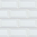 White glossy beveled 3x6 glazed ceramic wall tile msi collection NWHIGLO3X6BEV product shot multiple tiles top view