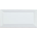 White glossy beveled 3x6 glazed ceramic wall tile msi collection NWHIGLO3X6BEV product shot one tile top view