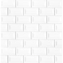 White glossy inverted beveled glazed ceramic wall tile msi collection NWHIGLO3X6INVBEV product shot multiple tiles top view