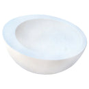 White Limestone Natural Stone Sloped Rim Above Vanity Bathroom Sink angle view