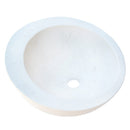 White Limestone Natural Stone Sloped Rim Above Vanity Bathroom Sink (D)16" Honed (D)16" (H1)6" (H2)8"  angle view