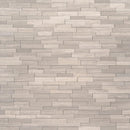 White oak 3D mini ledger panel 4.5X16 honed marble wall tile LPNLMWHIOAK4.516 3DH MINI product shot multiple tiles top view