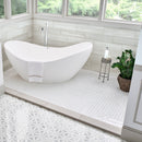 White oak honed marble floor and wall tile TWHITOAK412H msi collection room shot bathroom view