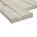 White oak ledger corner 6X18 multi finish marble wall tile LPNLMWHIOAK618COR MULTI product shot profile view