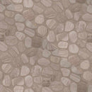 White oak river rock 11.42X11.42 tumbled marble mesh mounted mosaic tile SMOT-PEB-WHTOAK product shot multiple tiles angle view