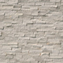 White oak splitface ledger corner 6X18 natural marble wall tile LPNLMWHIOAK618COR product shot multiple tiles top view
