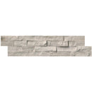 White oak splitface ledger panel 6X24 natural marble wall tile LPNLMWHIOAK624 product shot multiple tiles close up view