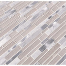 White wave interlocking 12X12 glass stone metal mesh mounted mosaic tile SMOT-SGLSMTIL-WHTWA4MM product shot multiple tiles angle view