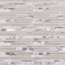 White wave interlocking 12X12 glass stone metal mesh mounted mosaic tile SMOT-SGLSMTIL-WHTWA4MM product shot multiple tiles top view
