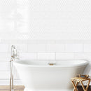 Ice white 6"x12" Polished Marble Tile Product shoot profile view 
