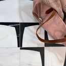 White and Black Honed Marble Newyork 6"x6" - Checkerboard Collection room shot bag view