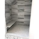 Skyline,Ice white 12 3/8"x12 3/8" Honed Monte Marble Mosaic Product shoot mosaic Profile view 2