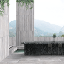 Zen grey matte porcelain floor and wall tile  liberty us collection room shot outdoor view
