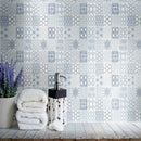 Zouli stak 11.81x11.81 honed marble meshmounted mosaic tile SMOT-ZOULI-3X3H product shot bathroom view