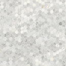 Carrara White Hexagon 12"x12" Polished Marble Mesh-Mounted Mosaic Floor and Wall Tile 2" Hexagon -MSI Collection