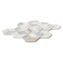 Arabescato Venato White Cube 11.73"x13.47" Honed Marble Mesh Mounted Mosaic Tile - MSI Collection