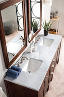 James Martin Addison 72" Double Bathroom Vanity, Mid-Century Acacia