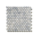 Bardiglio Light Tumbled Penny Round Marble Mosaics 11 1/4x11 3/4