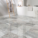 agora royal gray exotic marble 18x36 polished installed on modern house floors