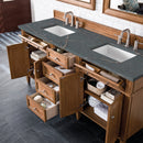 James Martin Brittany 72" Double Bathroom Vanity, Saddle Brown