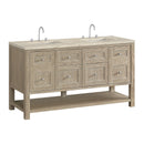 James Martin Breckenridge 60" Double Bathroom Vanity, Whitewashed Oak