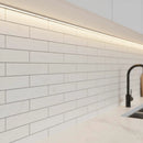 Alpina White Polished 1 1/4x6 Marble Mosaics 12x12