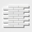 Alpina White Polished 1 1/4x6 Marble Mosaics 12x12