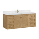 James Martin Laurent 60" Dual Mount Single Bathroom Vanity, Light Natural Oak