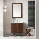 James Martin Amberly 30" Dual Mount Single Bathroom Vanity, Mid-Century Walnut