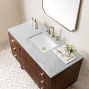 James Martin Amberly 48" Dual Mount Single Bathroom Vanity, Mid-Century Walnut