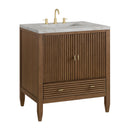 James Martin Myrrin 30" Single Bathroom Vanity, Mid-Century Walnut