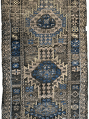Antique 1880s Primitive Tribal Baluch Wool Rug 3’x6’4”