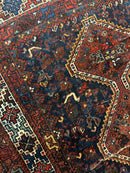 Antique Persian Khamseh Tribal Rug 4' x 5’10”