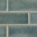 Aqua Blue Fine Textured Subway Thin Brick Tiles 2 1/8x7 1/2