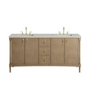 James Martin Kinnsden 72" Double Bathroom Vanity, Weathered Oak