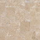 Aspendos Beige Travertine Pattern Tumbled Pavers -product shot top view