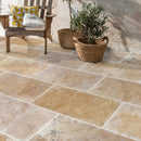 Aspendos Travertine Beige Tumbled Pattern Set Pavers