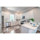 atlantic grey cloudy marble tile 12x24 polished installed to a modern kitchen floor