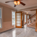 atlantic grey marble tile 18x18 polished installed to a entryway of an house floor square view