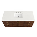 James Martin Amberly 60" Dual Mount Single Bathroom Vanity, Mid-Century Walnut