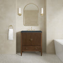 James Martin Myrrin 30" Single Bathroom Vanity, Mid-Century Walnut