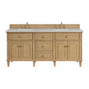James Martin Lorelai 72" Double Bathroom Vanity, Light Natural Oak