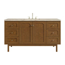 James Martin Laurent 60" Dual Mount Single Bathroom Vanity, Honey Oak