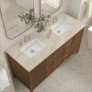 James Martin Myrrin 60" Double Bathroom Vanity, Mid-Century Walnut