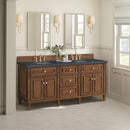 James Martin Lorelai 72" Double Bathroom Vanity, Mid-Century Walnut