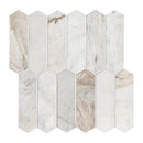 Arabescato Venato White Picket 11.73"x12" Honed Marble Mesh Mounted Mosaic Tile - MSI Collection