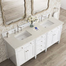 James Martin Brittany 72" Double Bathroom Vanity, Bright White
