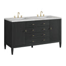 James Martin Myrrin 60" Double Bathroom Vanity, Carbon Oak